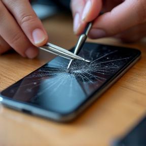 Remplacement d'écran - smartphone sur établi